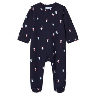 Jacadi Paris Navy Sleep Well Little Mouse Footed Baby Bodysuit